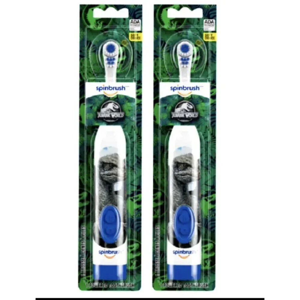 Arm & Hammer, Kids Spinbrush, Jurassic World, Soft Powered Toothbrush- Pack of 2